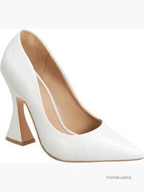 Pointed Toe High Heel Pumps Flared Heel Slip-On Party Wedding Dress Shoes